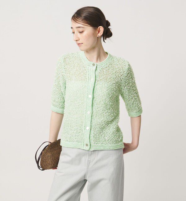 UNITED ARROWS「YTM 7分袖 カラー ミックス カーディガン」|カーディガン|LIME