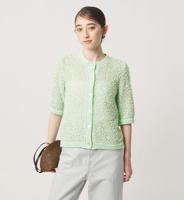 UNITED ARROWS「YTM 7分袖 カラー ミックス カーディガン」|カーディガン|