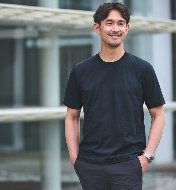 UNITED ARROWS green label relaxing「【WEB限定】JUST fit ジャケイン T 半袖 Tシャツ カットソー -吸水速乾・抗菌-」|Tシャツ・カットソー|NAVY