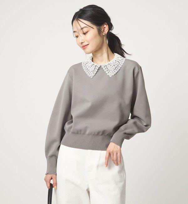 UNITED ARROWS green label relaxing「【WEB限定】エリレース 2WAY ニット プルオーバー ウォッシャブル」|ニット・セーター|