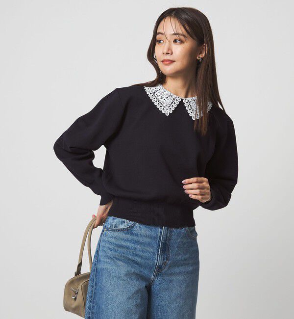 UNITED ARROWS green label relaxing「【WEB限定】エリレース 2WAY ニット プルオーバー ウォッシャブル」|ニット・セーター|