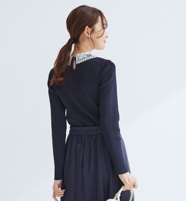 UNITED ARROWS green label relaxing「リブ エリレース 2WAY ニット プルオーバー ウォッシャブル」|ニット・セーター|