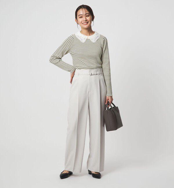 UNITED ARROWS green label relaxing「リブ エリレース 2WAY ニット プルオーバー ウォッシャブル」|ニット・セーター|