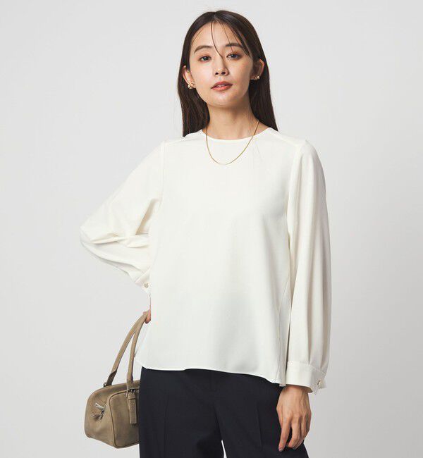 UNITED ARROWS green label relaxing「［size SHORTあり］パウドレ プリーツ ブラウス ウォッシャブル ストレッチ」|シャツ・ブラウス|