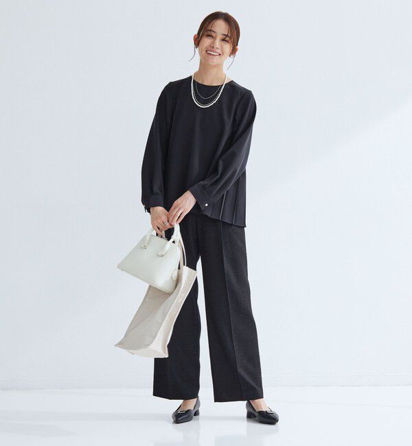 UNITED ARROWS green label relaxing「［size SHORTあり］パウドレ プリーツ ブラウス ウォッシャブル ストレッチ」|シャツ・ブラウス|