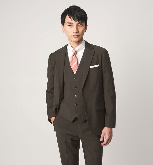 UNITED ARROWS green label relaxing「A+ TWPU トロピカル無地 スリム 5B セットアップ ベスト -ウォッシャブル-」|スーツ|