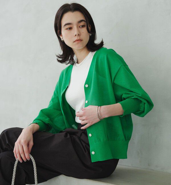 UNITED ARROWS green label relaxing「【結論シリーズ】ビューティーネック2WAYカーデ ウォッシャブル」|カーディガン|