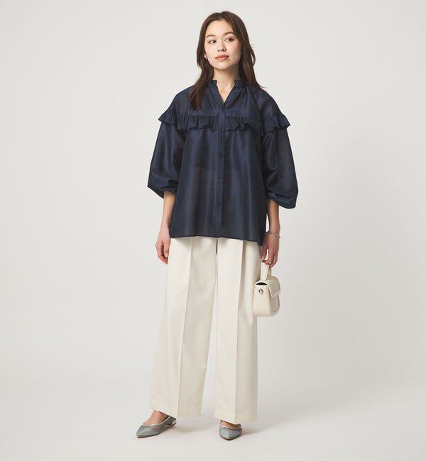 UNITED ARROWS green label relaxing「カールマイヤー ヨーク フリル ブラウス マシンウォッシャブル 通気性」|シャツ・ブラウス|