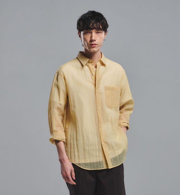 UNITED ARROWS green label relaxing「ナイロン シアー リップストップ 長袖 ジャストルーズ シャツ」|シャツ・ブラウス|YELLOW
