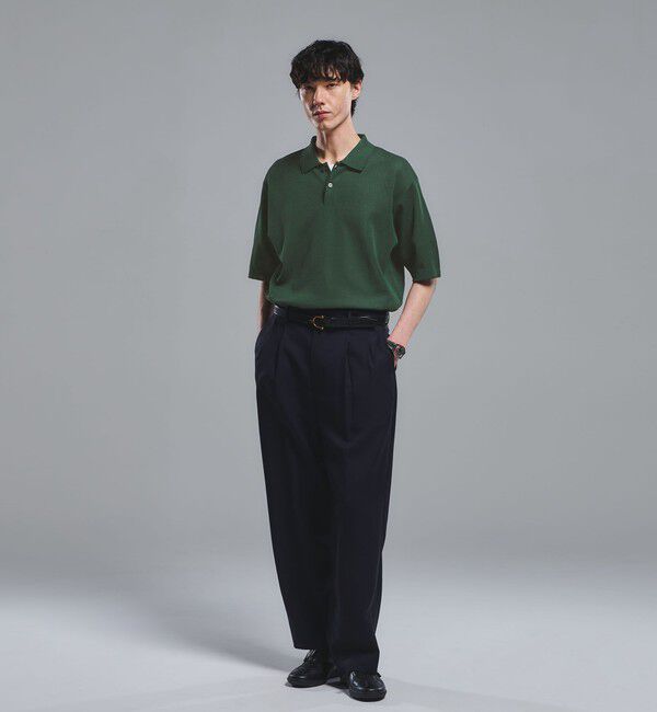 UNITED ARROWS green label relaxing「FINE BASIC トリアセテート ウール  2P ワイド スラックス パンツ W4 」|スラックス|