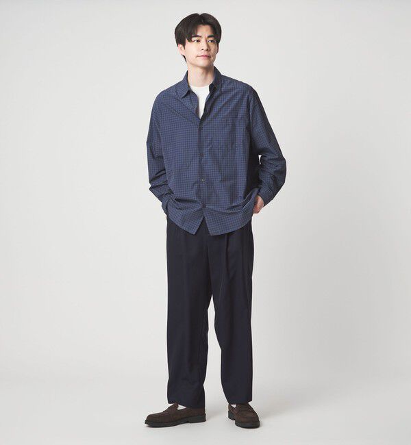 UNITED ARROWS green label relaxing「FINE BASIC トリアセテート ウール  2P ワイド スラックス パンツ W4 」|スラックス|