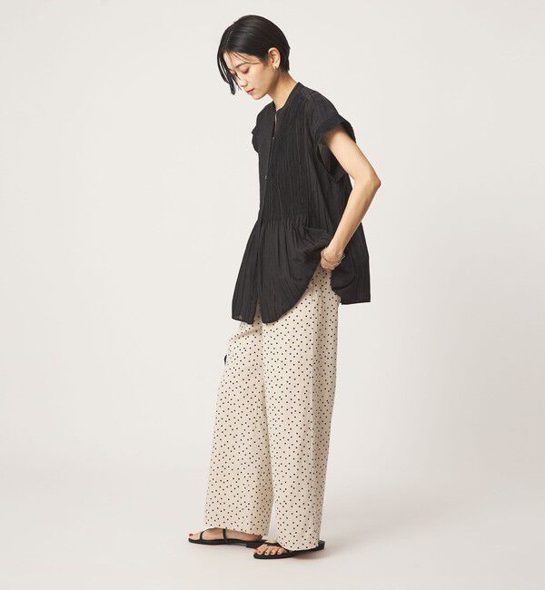 UNITED ARROWS green label relaxing「BREEZE LINEN ブリーズリネン ワイド パンツ オフホワイト ドット」|その他|