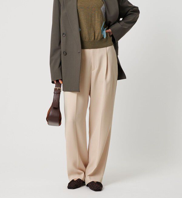 BEAUTY&YOUTH UNITED ARROWS「タックワイドストレートパンツ ウォッシャブル」|スラックス|