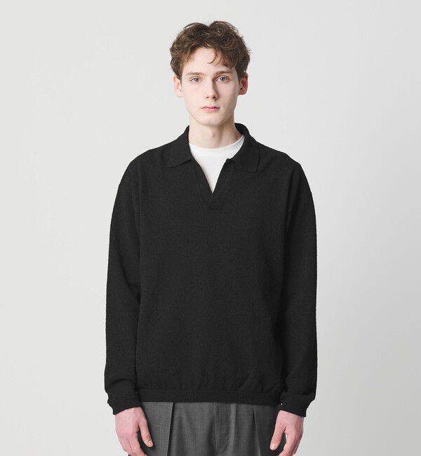 BEAUTY&YOUTH UNITED ARROWS「クリンプ コットン ポロスキッパー ニット ウォッシャブル」|ニット・セーター|
