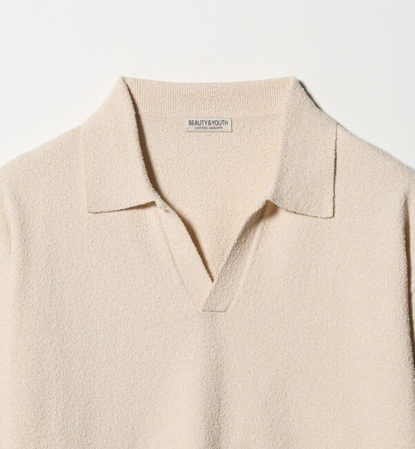 BEAUTY&YOUTH UNITED ARROWS「クリンプ コットン ポロスキッパー ニット ウォッシャブル」|ニット・セーター|