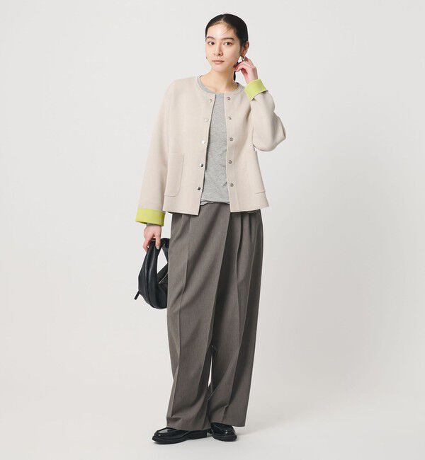 BEAUTY&YOUTH UNITED ARROWS「【WEB限定 Wardrobe DAILY MINIMAL】バイカラー スナップボタンカーディガン ウォッシャブル」|カーディガン|