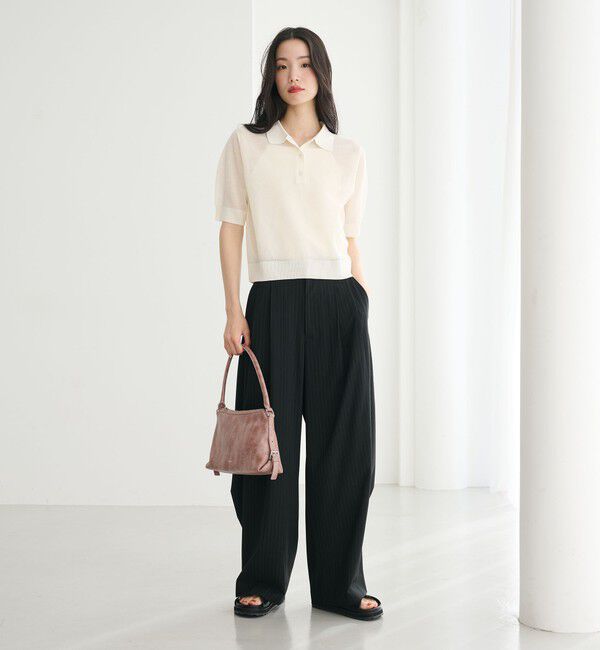 BEAUTY&YOUTH UNITED ARROWS「メッシュ ポロニット プルオーバー ウォッシャブル」|ニット・セーター|