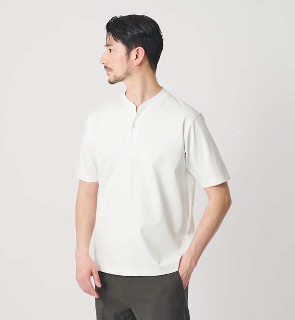 BEAUTY&YOUTH UNITED ARROWS「【WEB限定 WARDROBE SMART】クール ハイゲージ モクロディ ヘンリーネック カットソー【抗菌防臭・接触冷感」|Tシャツ・カットソー|