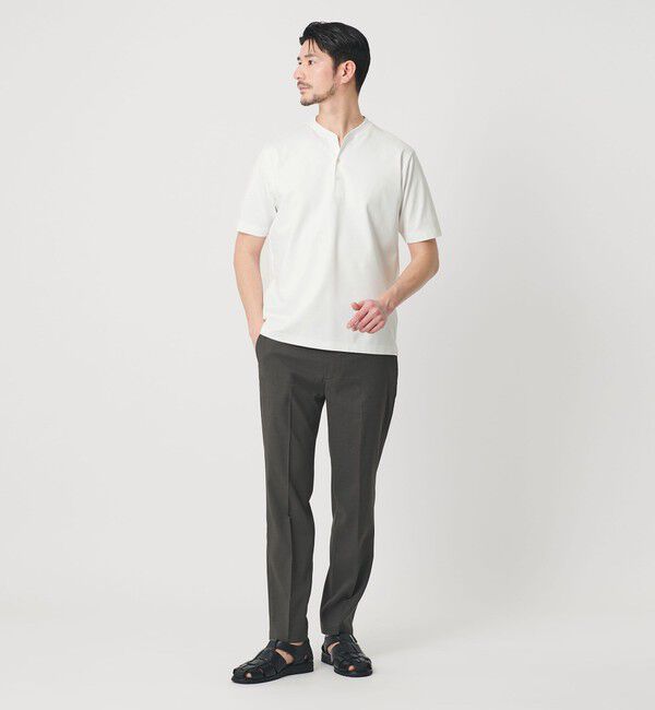 BEAUTY&YOUTH UNITED ARROWS「【WEB限定 WARDROBE SMART】クール ハイゲージ モクロディ ヘンリーネック カットソー【抗菌防臭・接触冷感」|Tシャツ・カットソー|