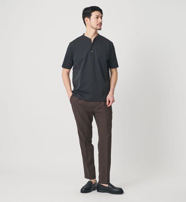 BEAUTY&YOUTH UNITED ARROWS「【WEB限定 WARDROBE SMART】クール ハイゲージ モクロディ ヘンリーネック カットソー【抗菌防臭・接触冷感」|Tシャツ・カットソー|