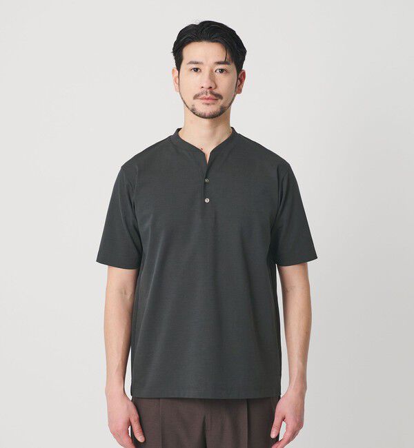 BEAUTY&YOUTH UNITED ARROWS「【WEB限定 WARDROBE SMART】クール ハイゲージ モクロディ ヘンリーネック カットソー【抗菌防臭・接触冷感」|Tシャツ・カットソー|