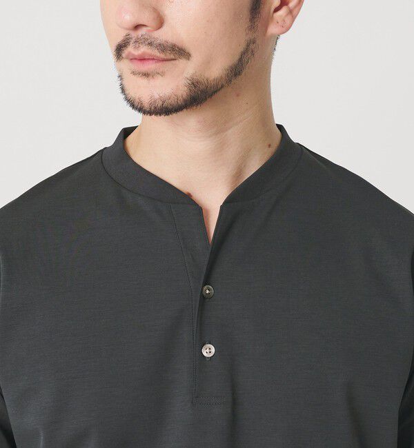 BEAUTY&YOUTH UNITED ARROWS「【WEB限定 WARDROBE SMART】クール ハイゲージ モクロディ ヘンリーネック カットソー【抗菌防臭・接触冷感」|Tシャツ・カットソー|