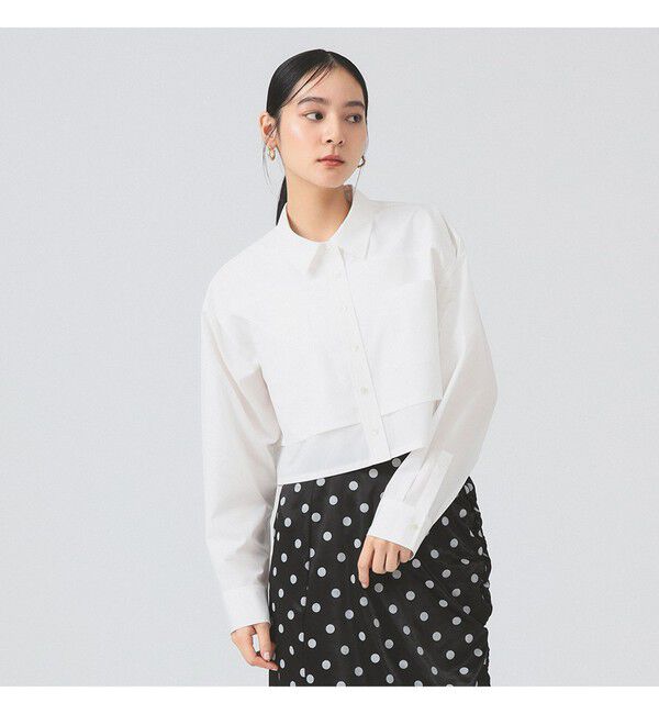 Ray BEAMS 「レイヤード ヘム クロップド シャツ」|シャツ・ブラウス|