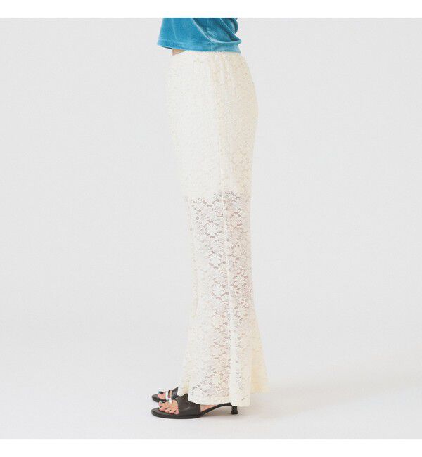 Ray BEAMS 「レース シアー フレア パンツ」|チノ|