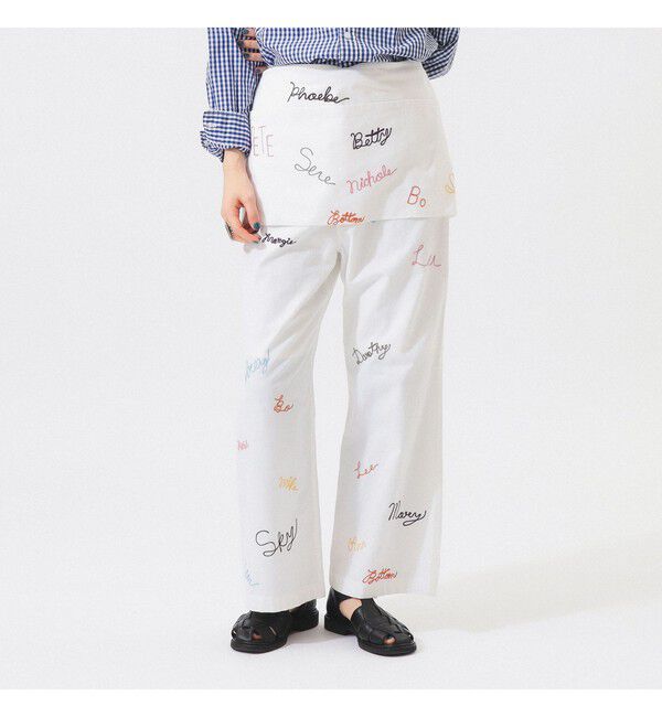 BEAMSBOY「エンブロ エプロン パンツ」|チノ|OFF_WHT