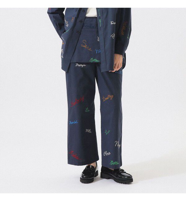 BEAMSBOY「エンブロ エプロン パンツ」|チノ|NAVY