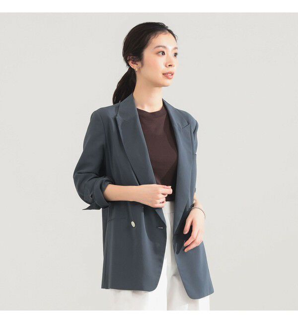 Demi-Luxe BEAMS 「AK+1 / シアー 4ボタン ダブル ジャケット」|ダッフルコート|