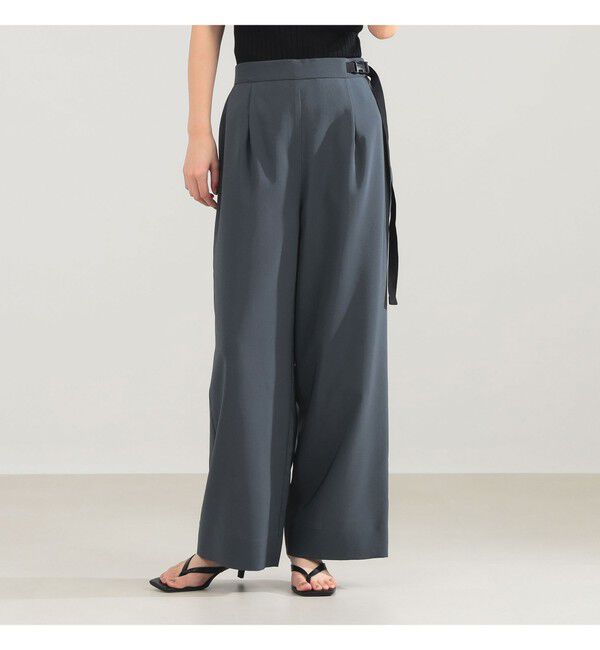 Demi-Luxe BEAMS 「AK+1 / シアー サイドベルト パンツ」|チノ|GREY