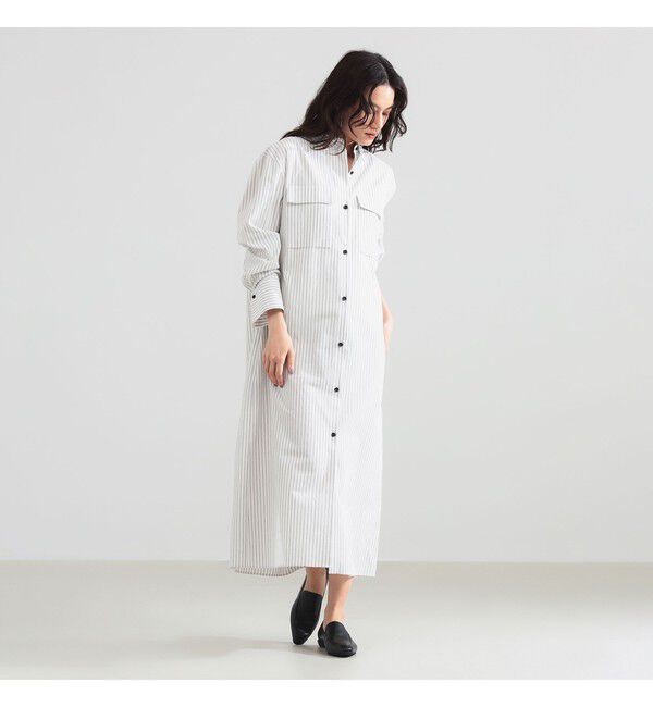 Demi-Luxe BEAMS 「ストライプ シャツ ワンピース」|ワンピース|