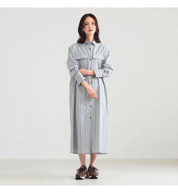 Demi-Luxe BEAMS 「ストライプ シャツ ワンピース」|ワンピース|GREY系