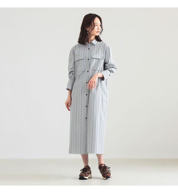 Demi-Luxe BEAMS 「ストライプ シャツ ワンピース」|ワンピース|