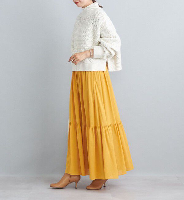 SHIPS for women「〈手洗い可能〉綿ドビー ティアード ギャザースカート◇」|スカート|