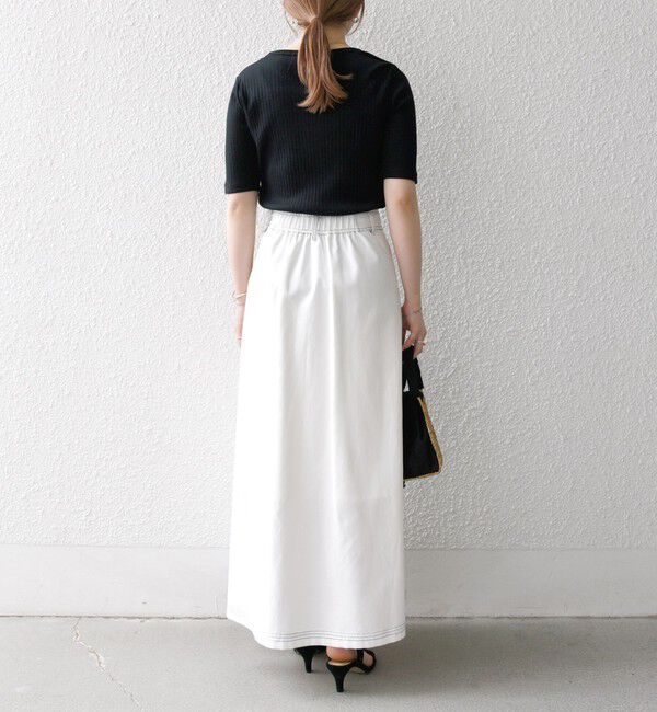 SHIPS any「《一部追加予約》SHIPS any:〈洗濯機可能〉テレコ リブ ハーフスリーブ TEE」|Tシャツ・カットソー|