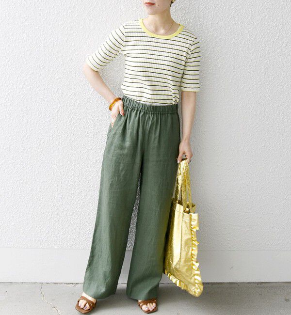 SHIPS any「《一部追加予約》SHIPS any:〈洗濯機可能〉テレコ リブ ハーフスリーブ TEE」|Tシャツ・カットソー|