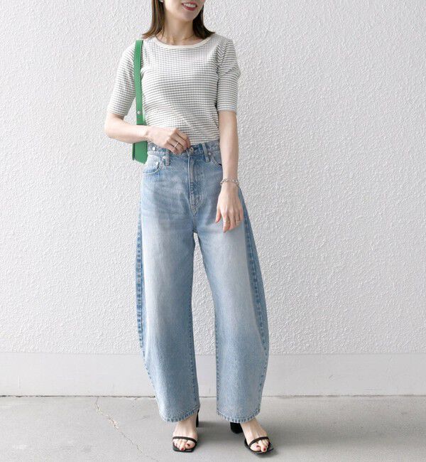 SHIPS any「《一部追加予約》SHIPS any:〈洗濯機可能〉テレコ リブ ハーフスリーブ TEE」|Tシャツ・カットソー|