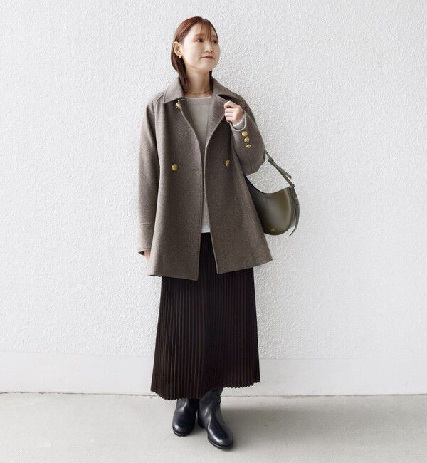 SHIPS for women「【WEB限定】〈手洗い可能〉ウール ライク ジャージー メルトン 2WAY Pコート」|ピーコート|