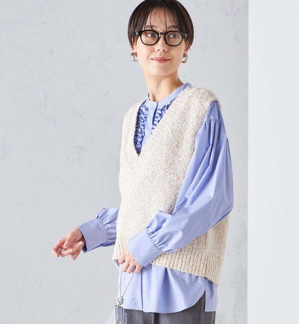 SHIPS for women「〈手洗い可能〉カール ヤーン スパンコール ベスト 24SS ◇」|ベスト・ジレ|