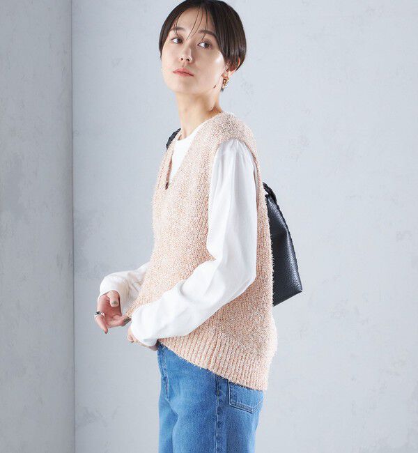 SHIPS for women「〈手洗い可能〉カール ヤーン スパンコール ベスト 24SS ◇」|ベスト・ジレ|