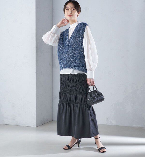 SHIPS for women「〈手洗い可能〉カール ヤーン スパンコール ベスト 24SS ◇」|ベスト・ジレ|