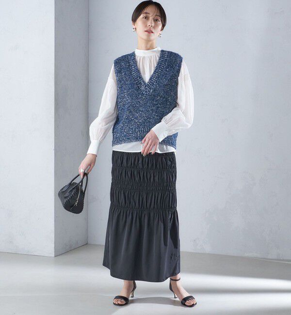 SHIPS for women「〈手洗い可能〉カール ヤーン スパンコール ベスト 24SS ◇」|ベスト・ジレ|