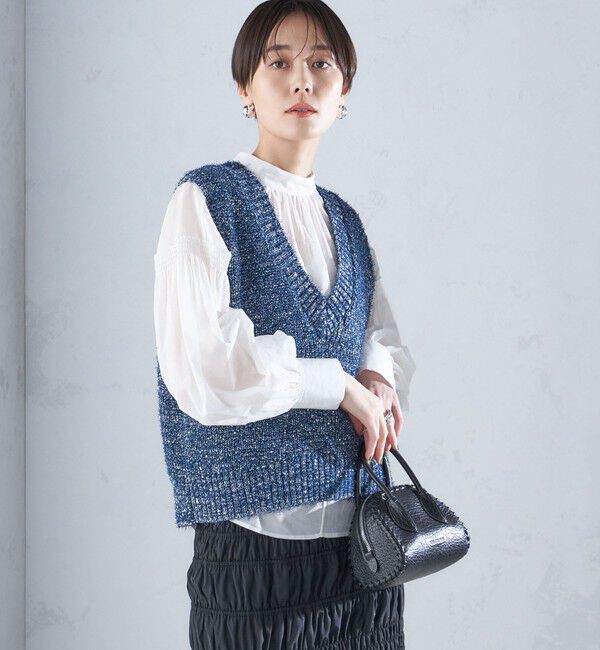 SHIPS for women「〈手洗い可能〉カール ヤーン スパンコール ベスト 24SS ◇」|ベスト・ジレ|