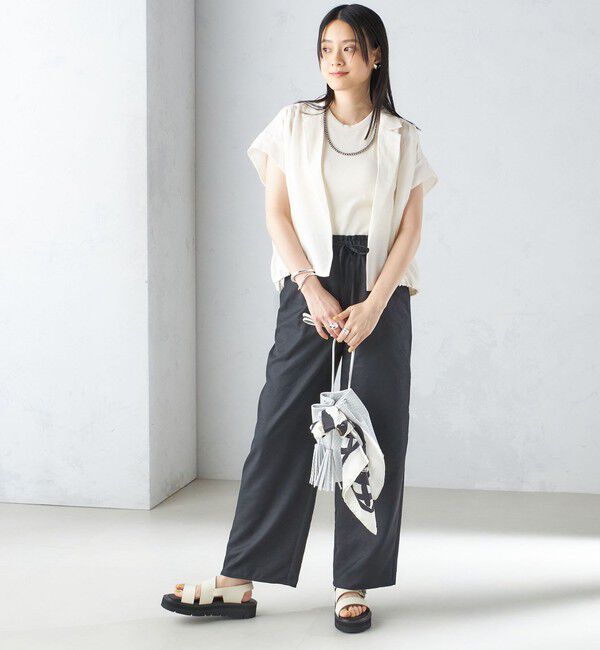 SHIPS for women「《一部追加予約》〈吸水速乾 / 防しわ / 接触冷感 / 手洗い可能〉ツイル ドロスト パンツ」|その他|