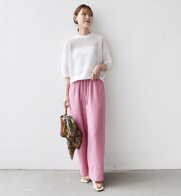 SHIPS for women「《一部追加予約》〈吸水速乾 / 防しわ / 接触冷感 / 手洗い可能〉ツイル ドロスト パンツ」|その他|