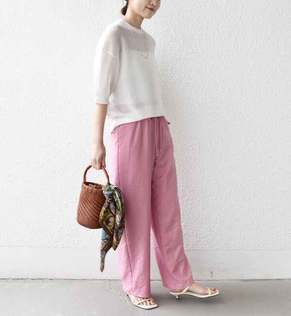 SHIPS for women「《一部追加予約》〈吸水速乾 / 防しわ / 接触冷感 / 手洗い可能〉ツイル ドロスト パンツ」|その他|