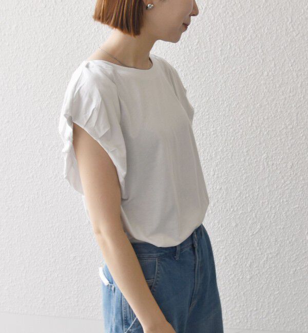 SHIPS any「SHIPS any:〈洗濯機可能〉タックスリーブ デザイン TEE」|Tシャツ・カットソー|