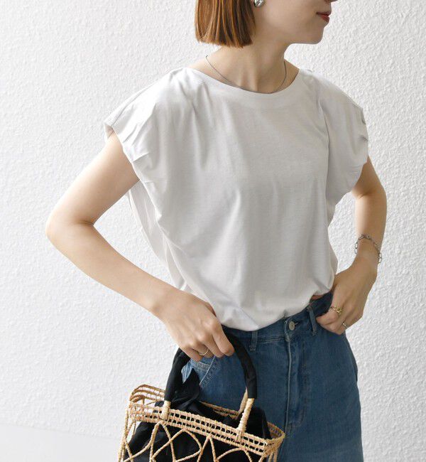 SHIPS any「SHIPS any:〈洗濯機可能〉タックスリーブ デザイン TEE」|Tシャツ・カットソー|